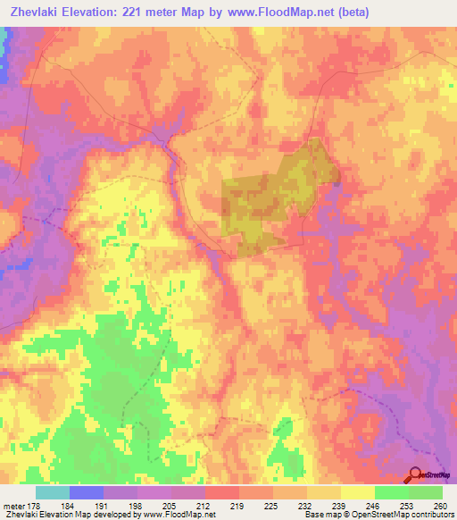 Zhevlaki,Russia Elevation Map