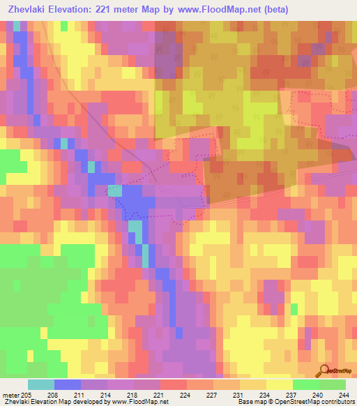 Zhevlaki,Russia Elevation Map