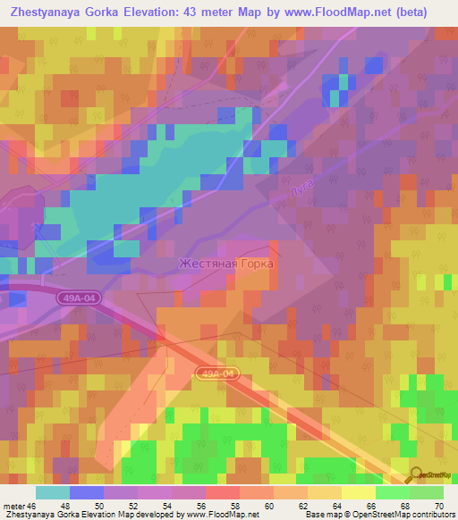 Zhestyanaya Gorka,Russia Elevation Map