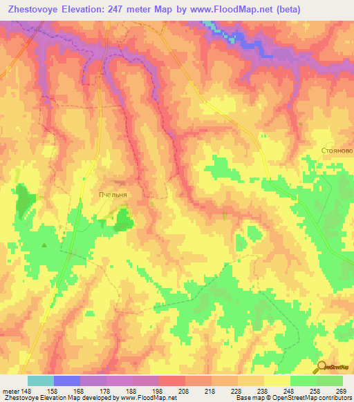 Zhestovoye,Russia Elevation Map