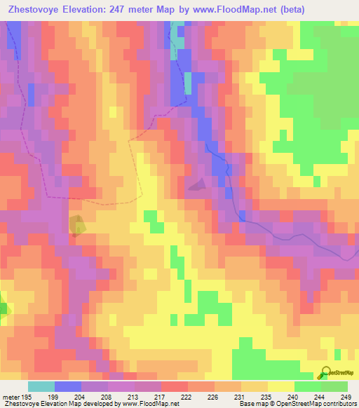 Zhestovoye,Russia Elevation Map