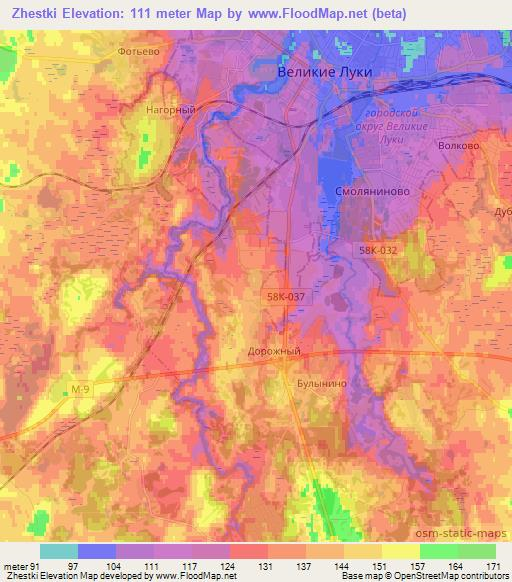 Zhestki,Russia Elevation Map