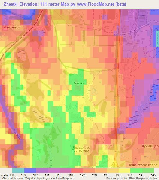 Zhestki,Russia Elevation Map