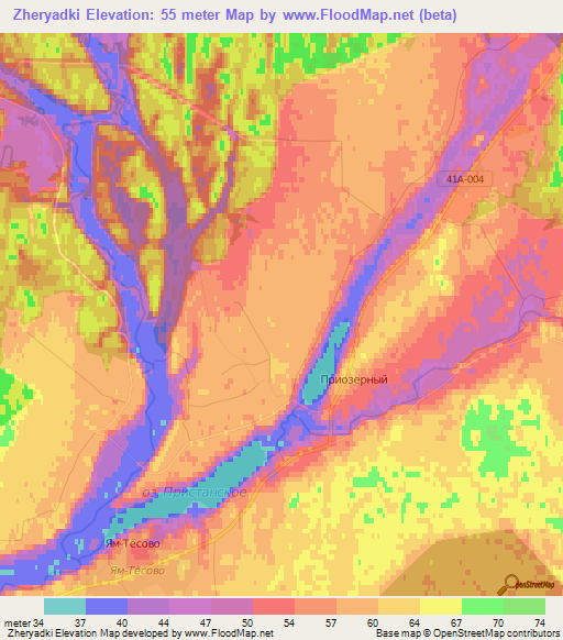 Zheryadki,Russia Elevation Map