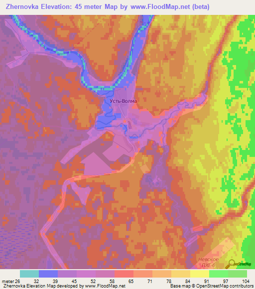 Zhernovka,Russia Elevation Map