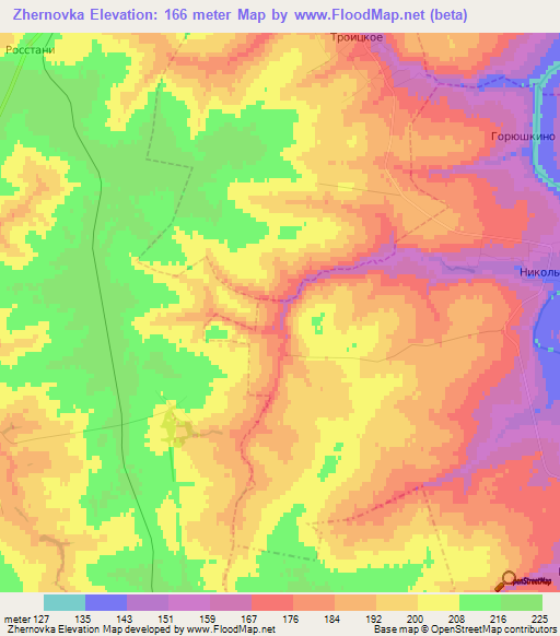 Zhernovka,Russia Elevation Map