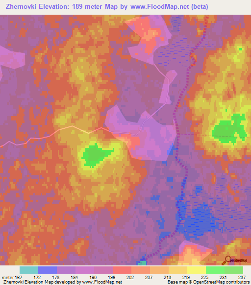 Zhernovki,Russia Elevation Map