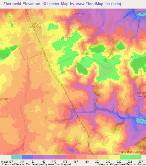 Zhernovki,Russia Elevation Map