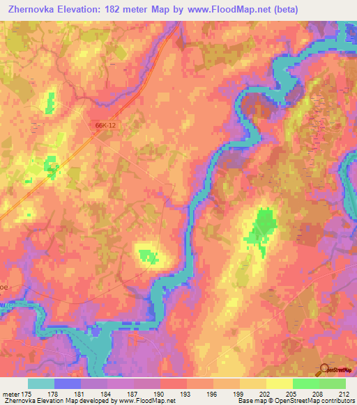 Zhernovka,Russia Elevation Map