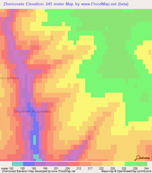 Zhernovets,Russia Elevation Map