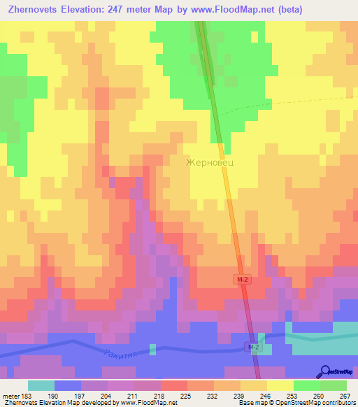 Zhernovets,Russia Elevation Map