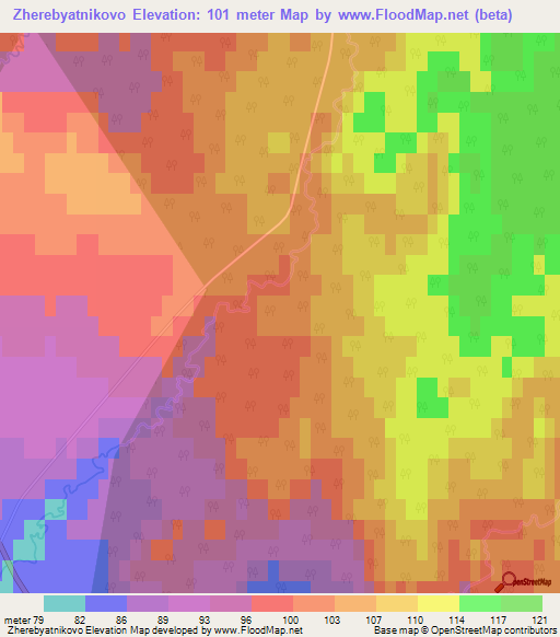 Zherebyatnikovo,Russia Elevation Map