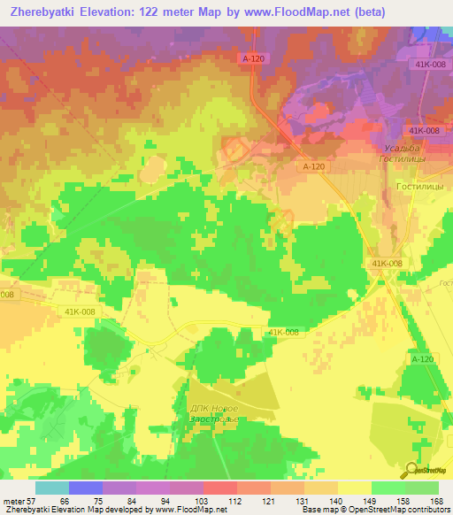 Zherebyatki,Russia Elevation Map