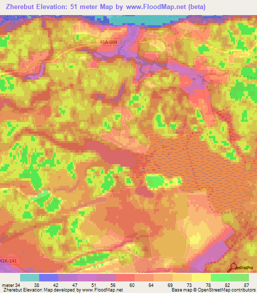 Zherebut,Russia Elevation Map