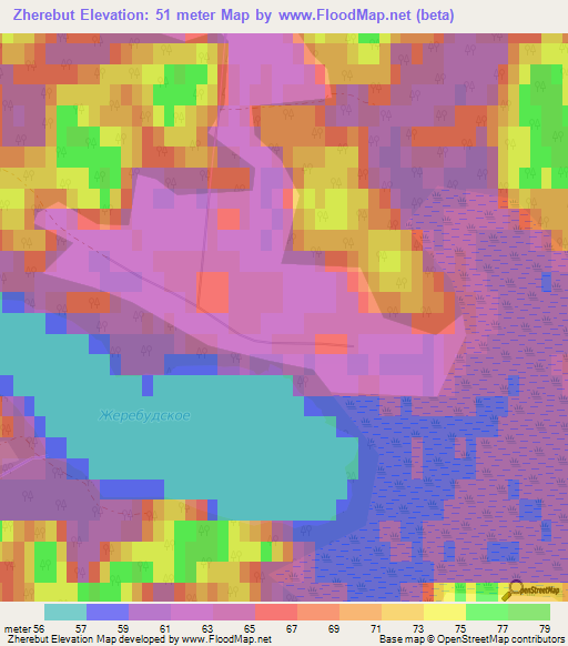 Zherebut,Russia Elevation Map