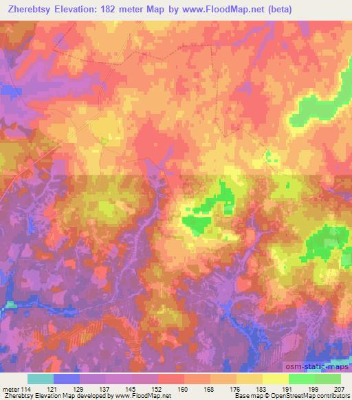 Zherebtsy,Russia Elevation Map