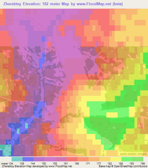 Zherebtsy,Russia Elevation Map