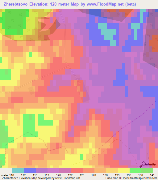 Zherebtsovo,Russia Elevation Map