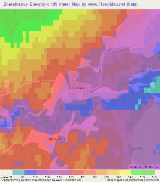 Zherebtsovo,Russia Elevation Map