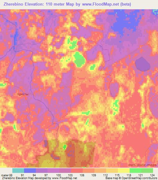 Zherebino,Russia Elevation Map