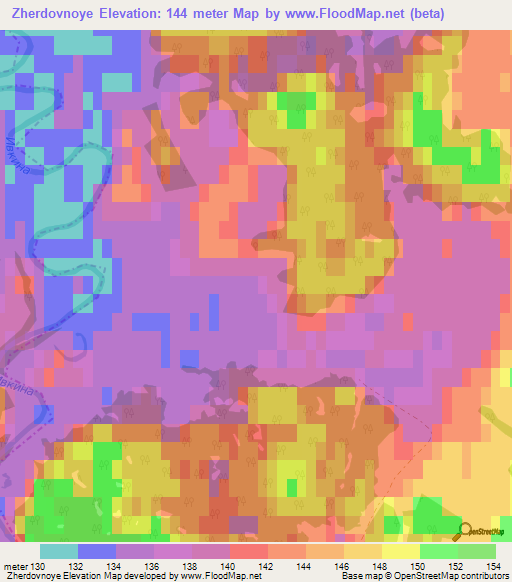 Zherdovnoye,Russia Elevation Map