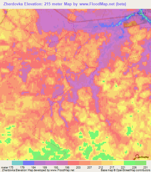 Zherdovka,Russia Elevation Map