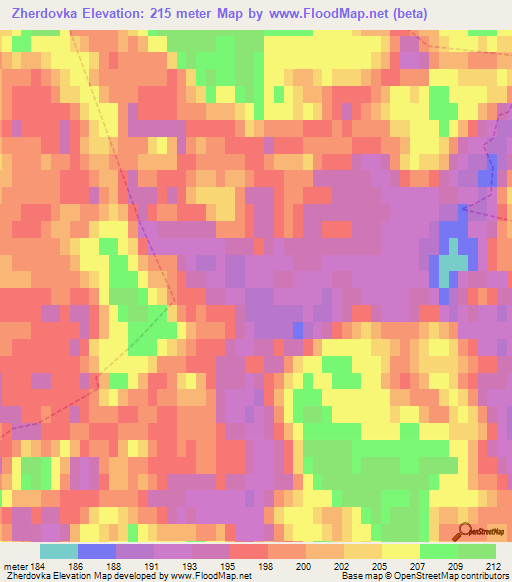 Zherdovka,Russia Elevation Map