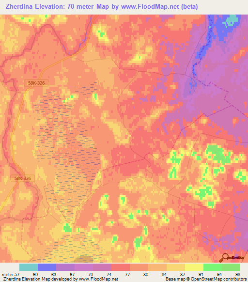 Zherdina,Russia Elevation Map