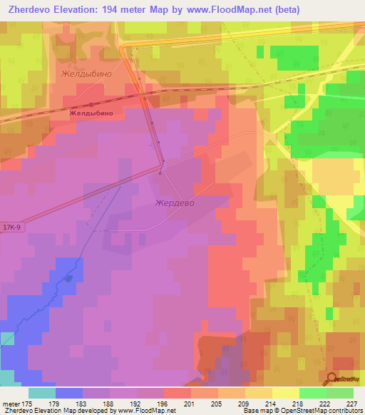 Zherdevo,Russia Elevation Map