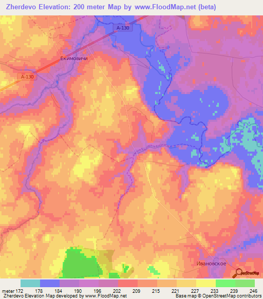 Zherdevo,Russia Elevation Map