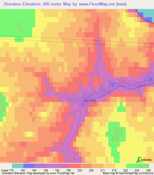 Zherdevo,Russia Elevation Map