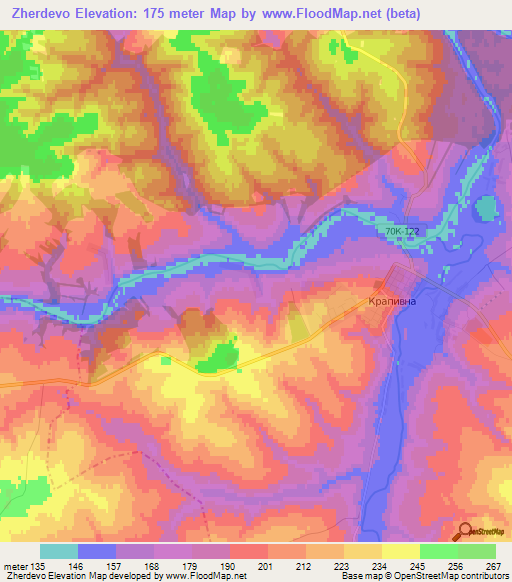 Zherdevo,Russia Elevation Map