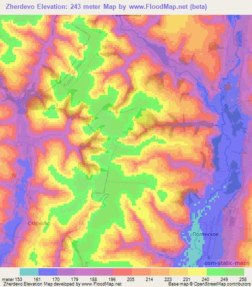 Zherdevo,Russia Elevation Map