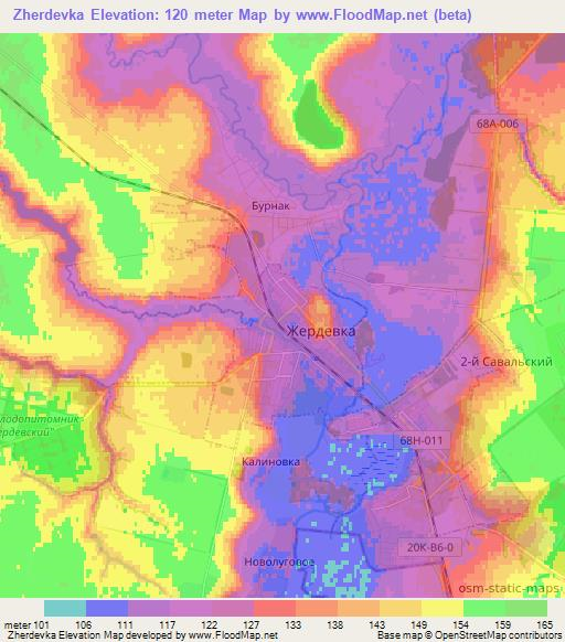 Zherdevka,Russia Elevation Map