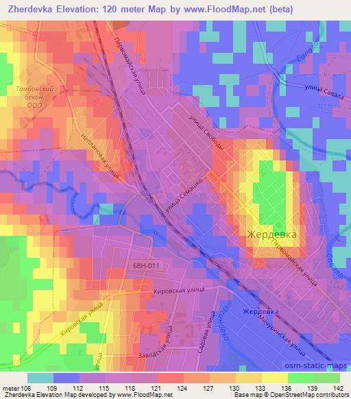 Zherdevka,Russia Elevation Map