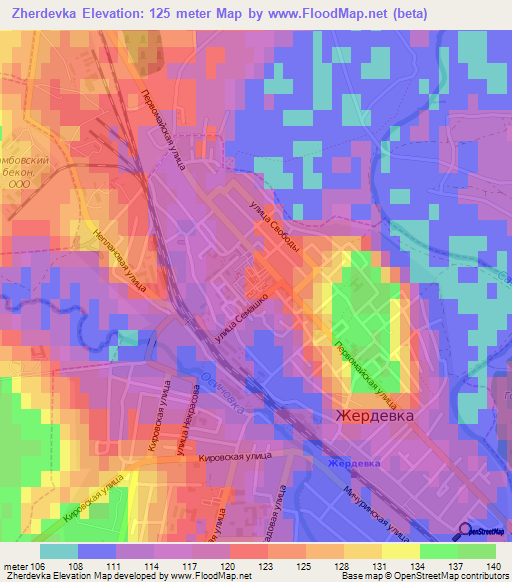 Zherdevka,Russia Elevation Map