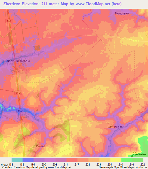 Zherdevo,Russia Elevation Map