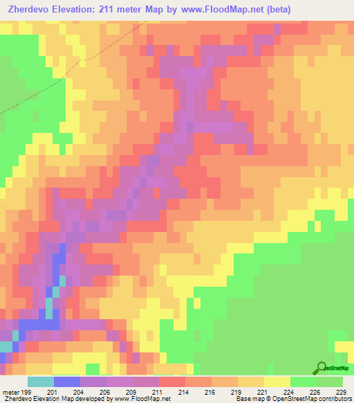 Zherdevo,Russia Elevation Map