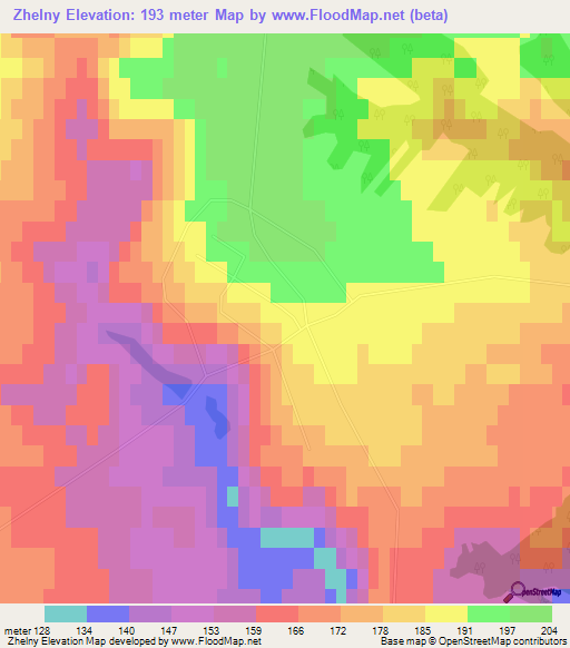 Zhelny,Russia Elevation Map