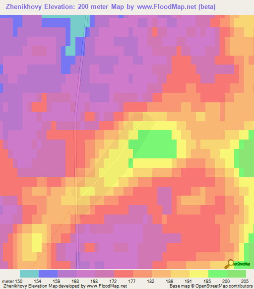 Zhenikhovy,Russia Elevation Map