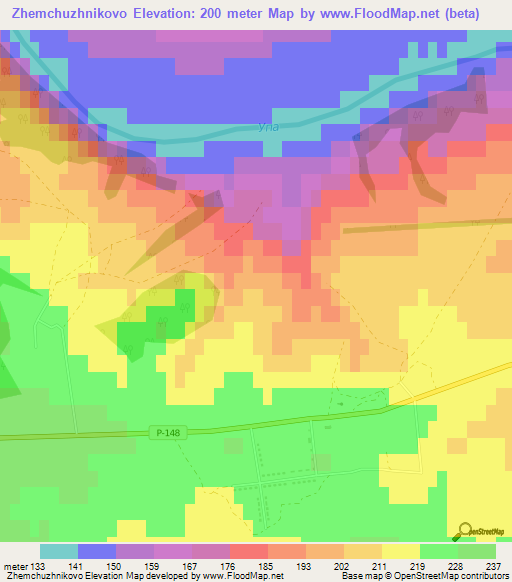 Zhemchuzhnikovo,Russia Elevation Map