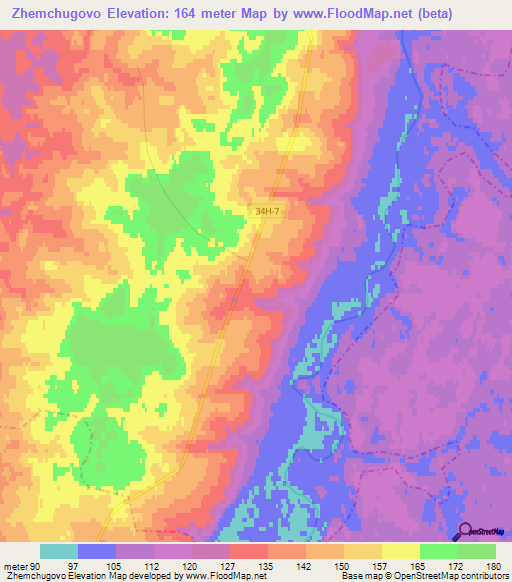 Zhemchugovo,Russia Elevation Map