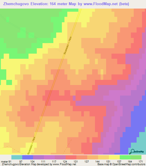 Zhemchugovo,Russia Elevation Map