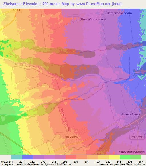 Zhelyansu,Russia Elevation Map