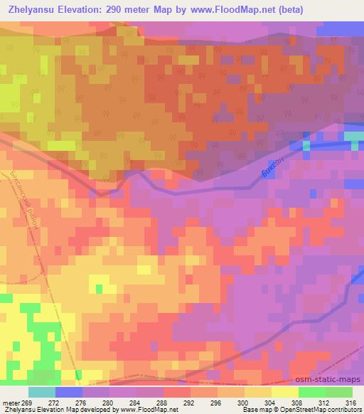 Zhelyansu,Russia Elevation Map