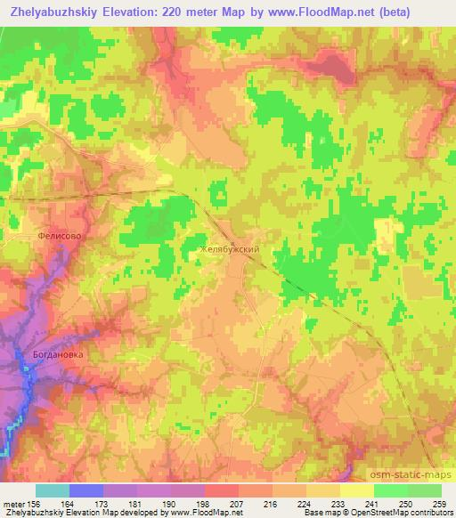 Zhelyabuzhskiy,Russia Elevation Map