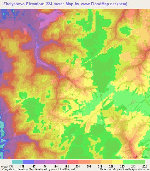 Zhelyabovo,Russia Elevation Map