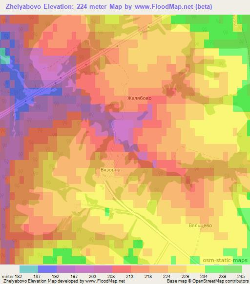 Zhelyabovo,Russia Elevation Map