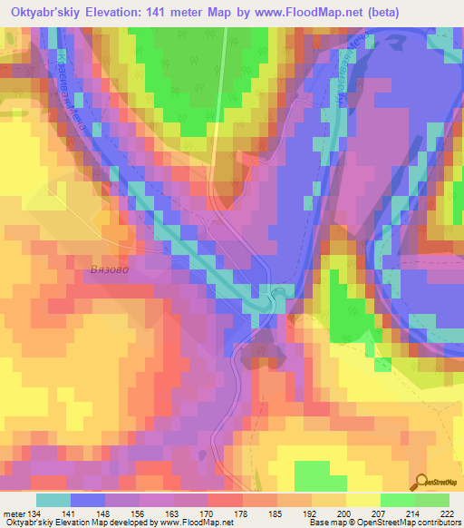 Oktyabr'skiy,Russia Elevation Map