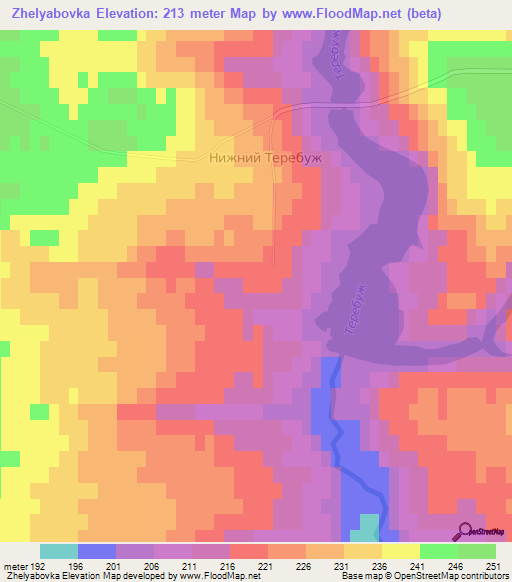 Zhelyabovka,Russia Elevation Map